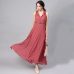Rose Pleated Maxi Dress